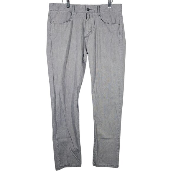 CK Men's Slim Fit Gray Striped Pants 33X32 Casual Stylish Cotton Stretch On the - Picture 1 of 16